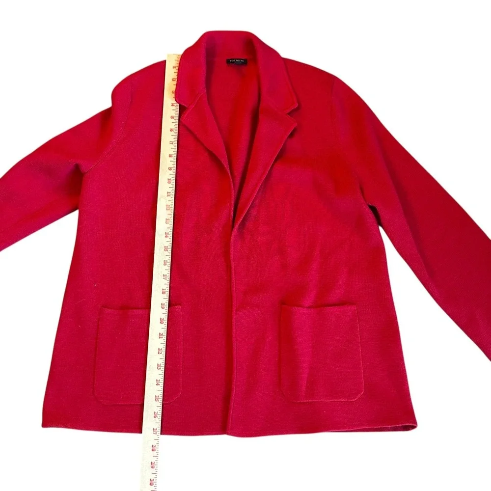Talbots Petite Blazer Women's XLP Red Textured‎ Knit Blazer Cardigan Jacket